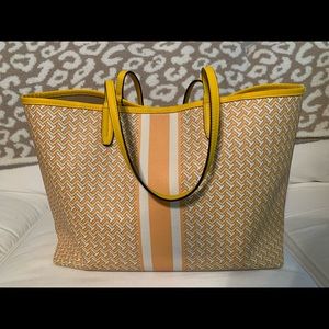 Tory Burch Daylily T-Zag Large Yellow Tote